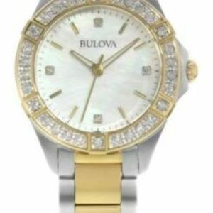 Bulova 98R236 Two Tone Gold Diamond Mother Pearl